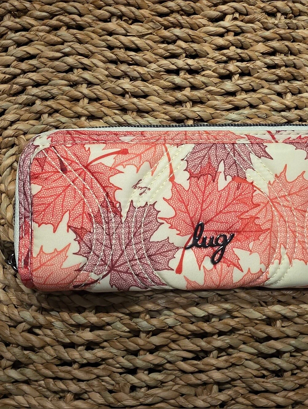 Lug Maples Cream Tendu Zip Around Wallet NWOT
